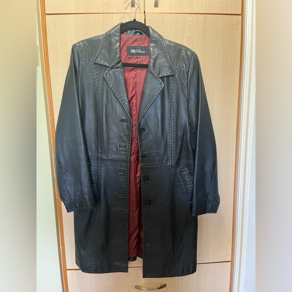 Black Bod & Christensen leather jacket size 10